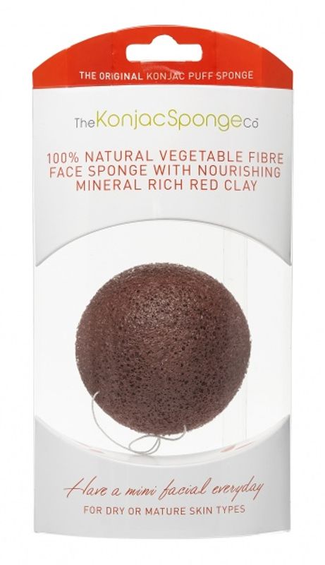 Premium Konjac Sponge with Red French Clay for tørr og voksen hu